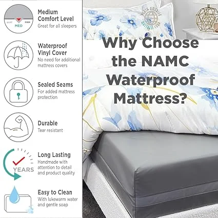 Made in USA adult incontinence bed mattress with durable construction