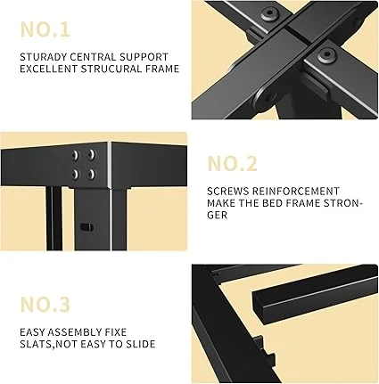 ALDRICH 12 inch bed frame that requires no box spring