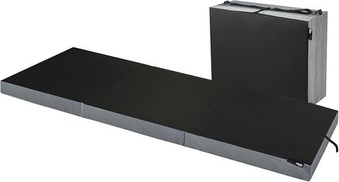 American Furniture Alliance Trifold Hide'A Mat Jr. Twin mattress unfolded as a comfortable twin bed
