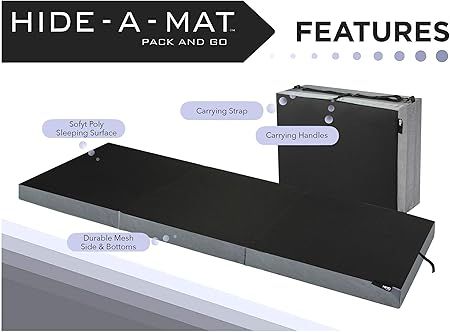 American Furniture Alliance Trifold mattress set up as a guest bed in a spare room