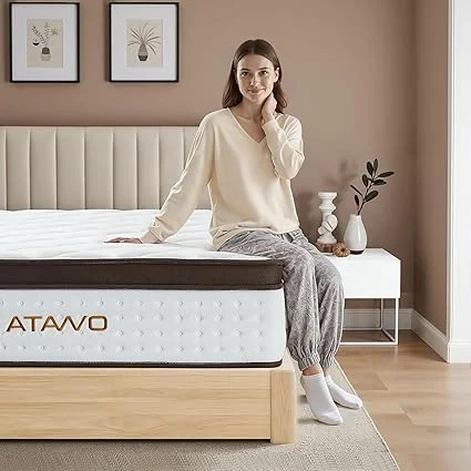 ATAWO full size hybrid mattress with memory foam and pocket springs