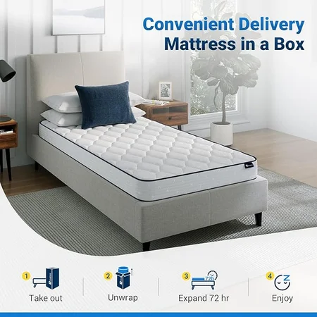 CertiPUR-US certified label on Avenco twin hybrid mattress