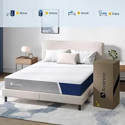 Avenco 80x76 inch king mattress in bedroom setting
