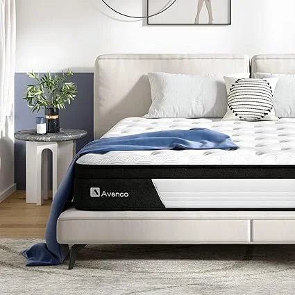 Avenco queen hybrid mattress with gel-infused memory foam