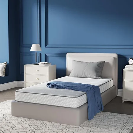 Avenco queen size mattress fully set up on bed frame