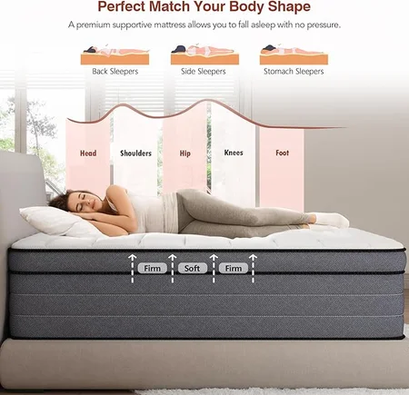 Ayeawo 14-inch mattress in a box for easy delivery and hybrid design