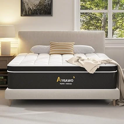 Ayeawo queen mattress with gel memory foam for pressure relief