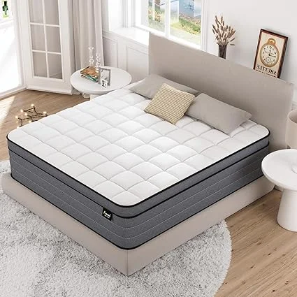 Ayeawo king hybrid mattress with individual springs and gel memory foam layers
