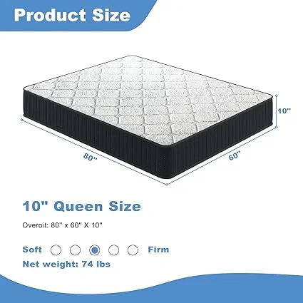 Close-up of AYJOIR hybrid mattress showing memory foam comfort layers