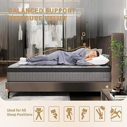 AYJOIR cooling gel memory foam mattress designed for deep sleep and comfort