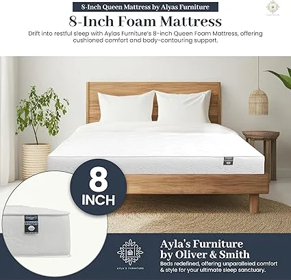 High density foam queen mattress from Aylas Furniture