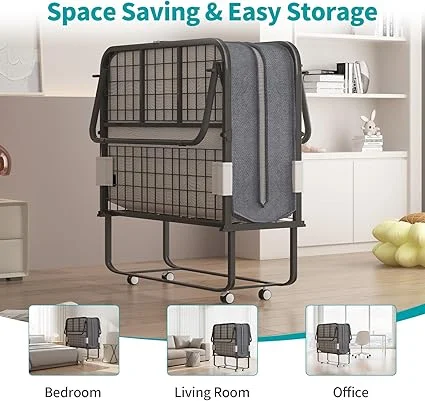 BALUS adult folding bed portable with caster wheels