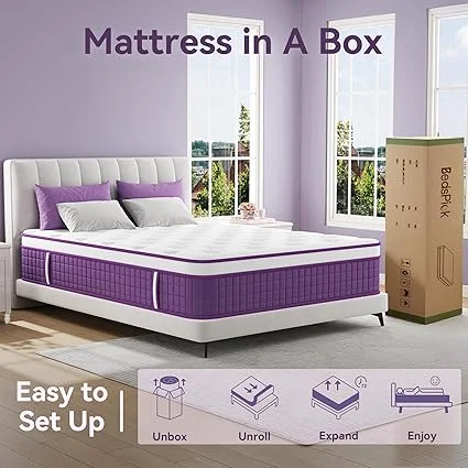 BedsPick hybrid mattress setup in a bedroom for ultimate comfort