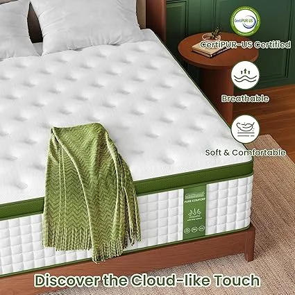 14-inch thick BedStory hybrid mattress featuring advanced cooling technology