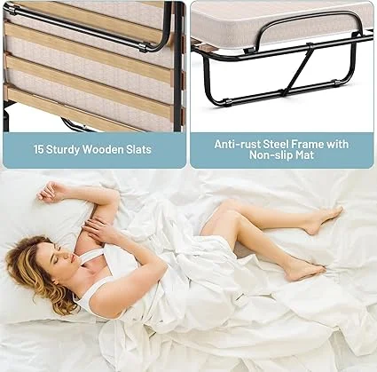 BestComfort rolling cot with durable steel frame for easy portability