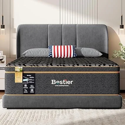 Bestier queen mattress with cooling gel memory foam for temperature regulation
