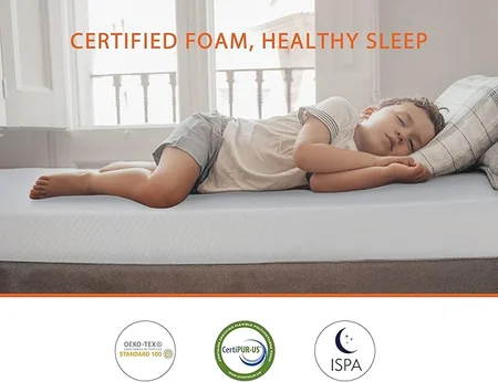 CertiPUR-US certified twin mattress for cool sleep and pressure relief