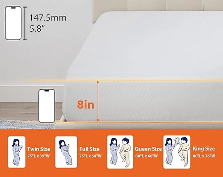 Memory foam mattress pad for comfortable sleep in bedroom