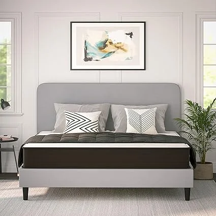 BizChair Dream hybrid mattress in a box, king size with white and black cover