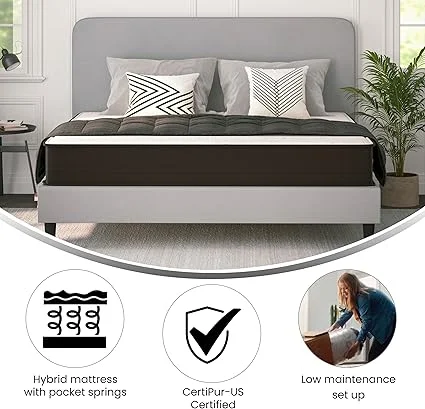 BizChair Dream king mattress in a bedroom with white and black design