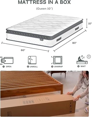 Hybrid mattress with memory foam and individual pocket springs for support