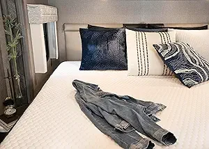 Firm Brooklyn Bedding Aurora Luxe RV King mattress in RV setting
