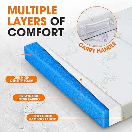 Cheer Collection tri-fold mattress in open sleeping position