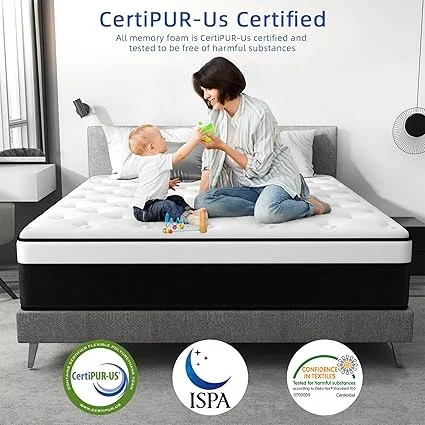 12 inch CHEVNI mattress in a box featuring individually wrapped pocket springs
