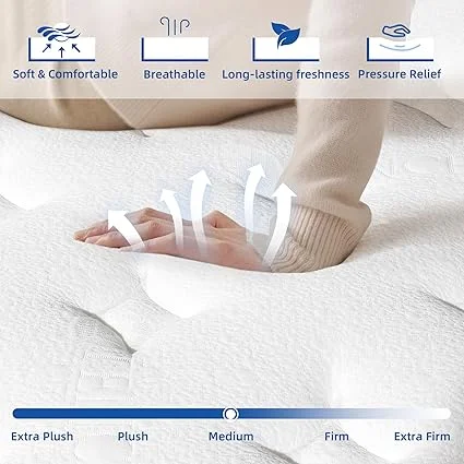 CertiPUR-US certified CHEVNI queen mattress with multiple memory foam layers