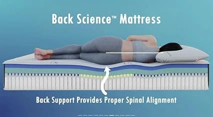 Chiropractic designed mattress to prevent back pain with firm support