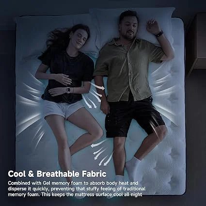 Twin size mattress with gel foam for cooling comfort from Chiusyufuk