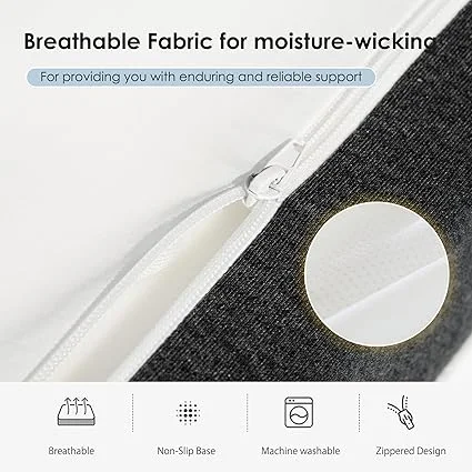 Side view showing 4 inch thickness and supportive memory foam layers
