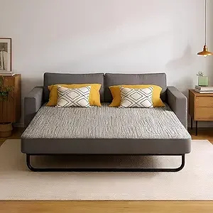 CJJSleep grey full size memory foam sofa bed mattress with removable cover