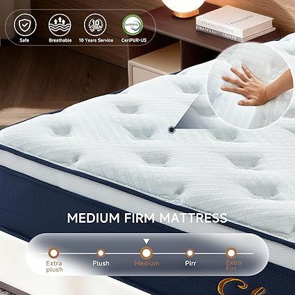 Close-up view of Clsoep mattress cooling memory foam layers and construction
