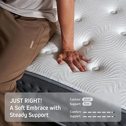 Medium-firm twin mattress providing balanced support for back sleepers