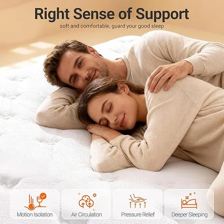 Culect queen mattress in bedroom setup with bedding and pillows