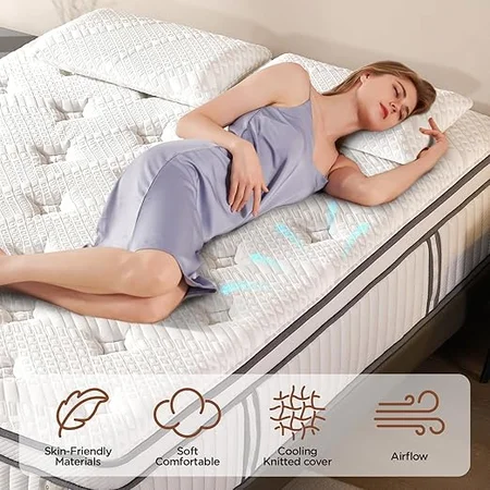 14-inch hybrid mattress providing pressure relief and supportive sleep