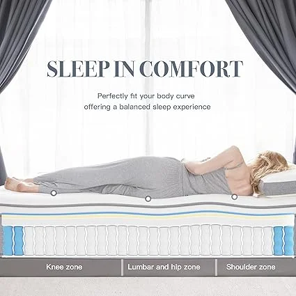 DIGLANT HOME Hybrid Mattress featuring Euro Top and Pocket Springs
