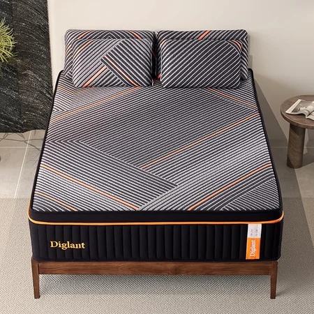 DIGLANT hybrid mattress with individually pocket coils for enhanced pressure relief and comfort