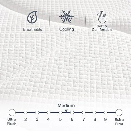 DIGLANT Pocket Spring Mattress in a Box with Medium Feel