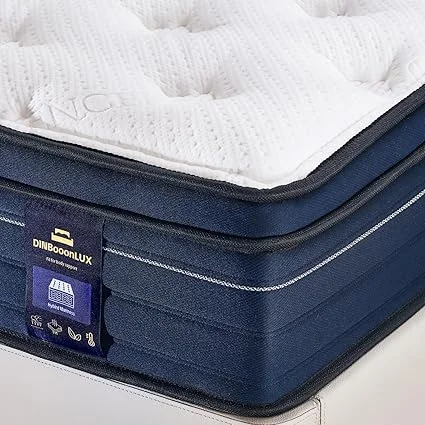 DINBooonLUX 12 inch hybrid queen mattress with memory foam in a box