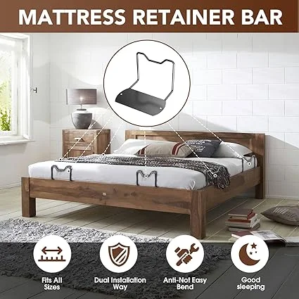 Set of four Dolenor mattress retainer bars for multiple bed frames
