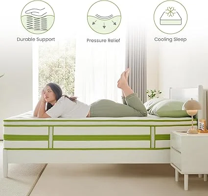 Hybrid mattress providing pressure relief and plush support feel