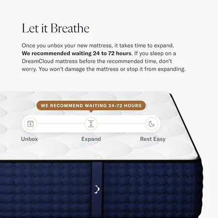 DreamCloud Premier California King mattress setup in bedroom
