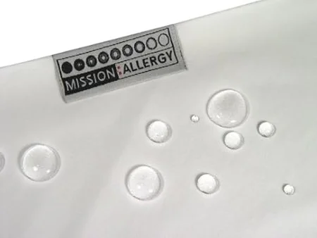 Close-up of Mission: Allergy Barrier II encasing zipper and fabric texture