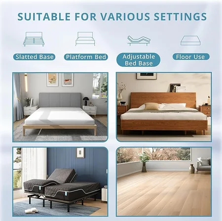 Dyonery 75x38x8 inch twin mattress in bedroom setup