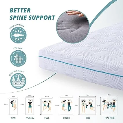 Close-up view of Dyonery bed in a box mattress sleeping surface