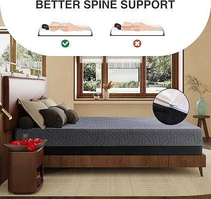 Dyonery King size mattress (76x80 inches) in bedroom setup