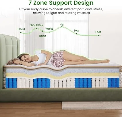9.5 inch hybrid mattress with cooling gel memory foam technology