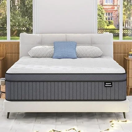 EEN EEN SLEEP California King hybrid mattress in a box with gel memory foam and pocket springs